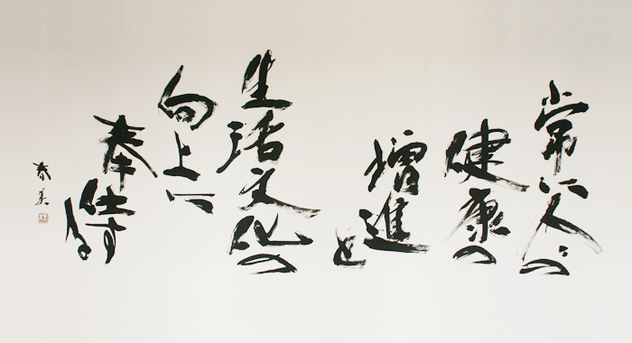 Foto di una scritta motivatrice in lingua giapponese