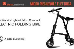 Una immagine promozionale per la A-Bike, la micro bici elettrica da record