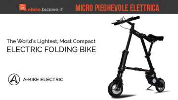 Una immagine promozionale per la A-Bike, la micro bici elettrica da record