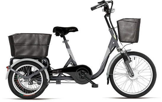 Una foto del triciclo elettrico Lingotto prodotto da Armony