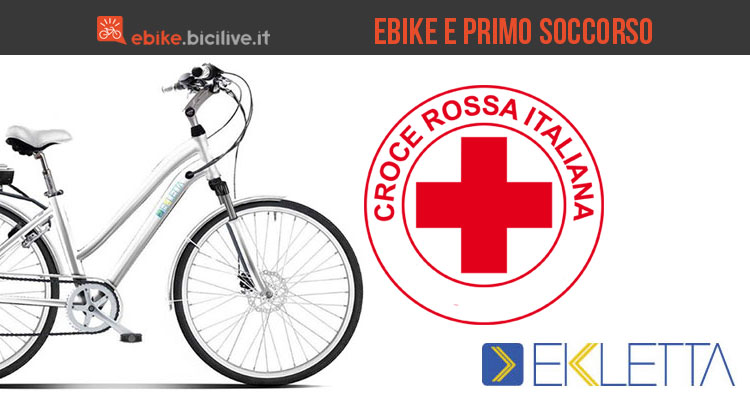 Una immagine per le bici elettriche ekletta e la croce rossa italiana