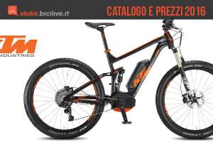 Foto di presentazione del catalogo e listino prezzi 2016 KTM per le bici elettriche