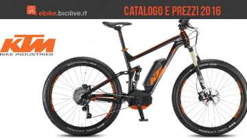 Foto di presentazione del catalogo e listino prezzi 2016 KTM per le bici elettriche
