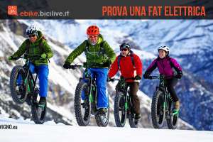 foto di quattro rider su fat bike elettriche