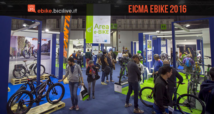 foto della fiera EICMA con l'area ebike dedicata