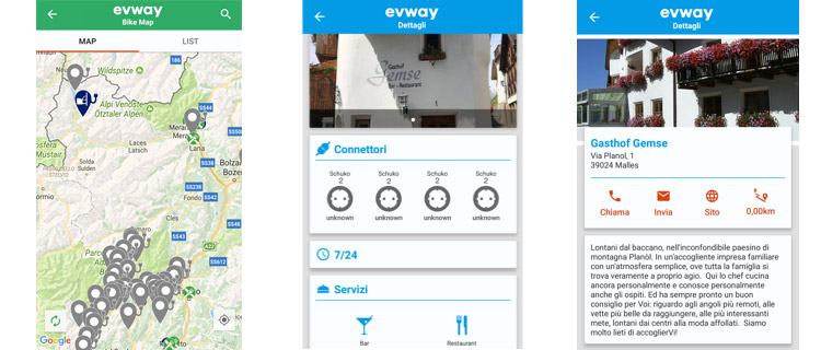 app con mappa delle postazione evway