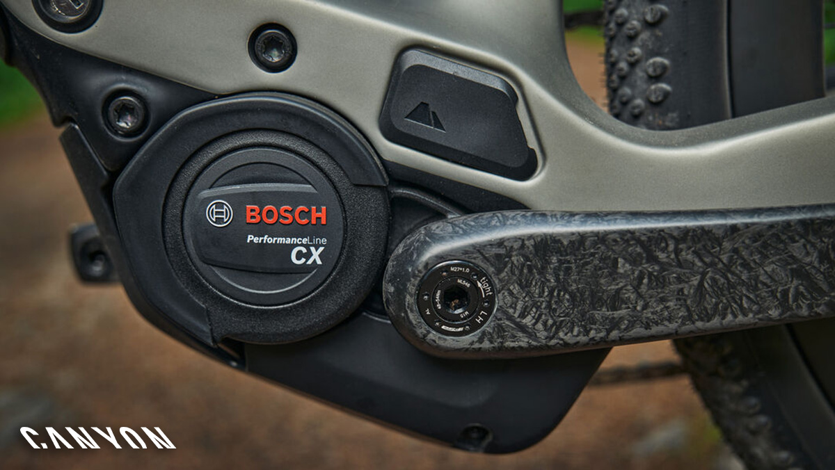 Il dettaglio del motore Bosch Performance CX montato sulla nuova Canyon Grail:ON 2021