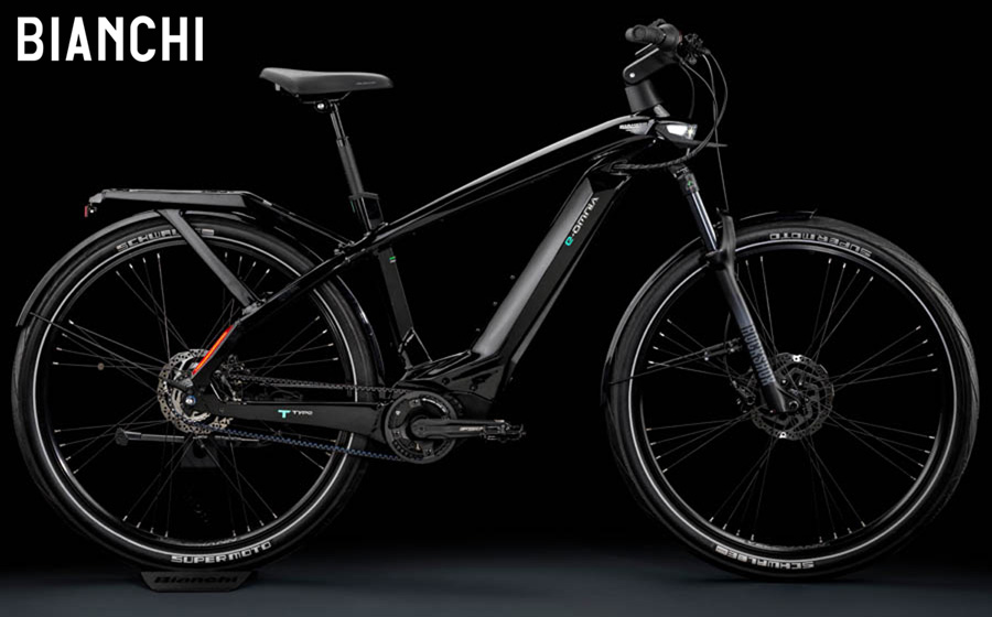 Bici elettrica Bianchi e-Omnia T-Type Gent 2021 in colorazione nera