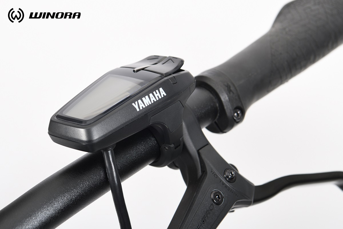Dettaglio del display Yamaha montato sulla nuova ebike da trekking Winora Yucatan 10 2021