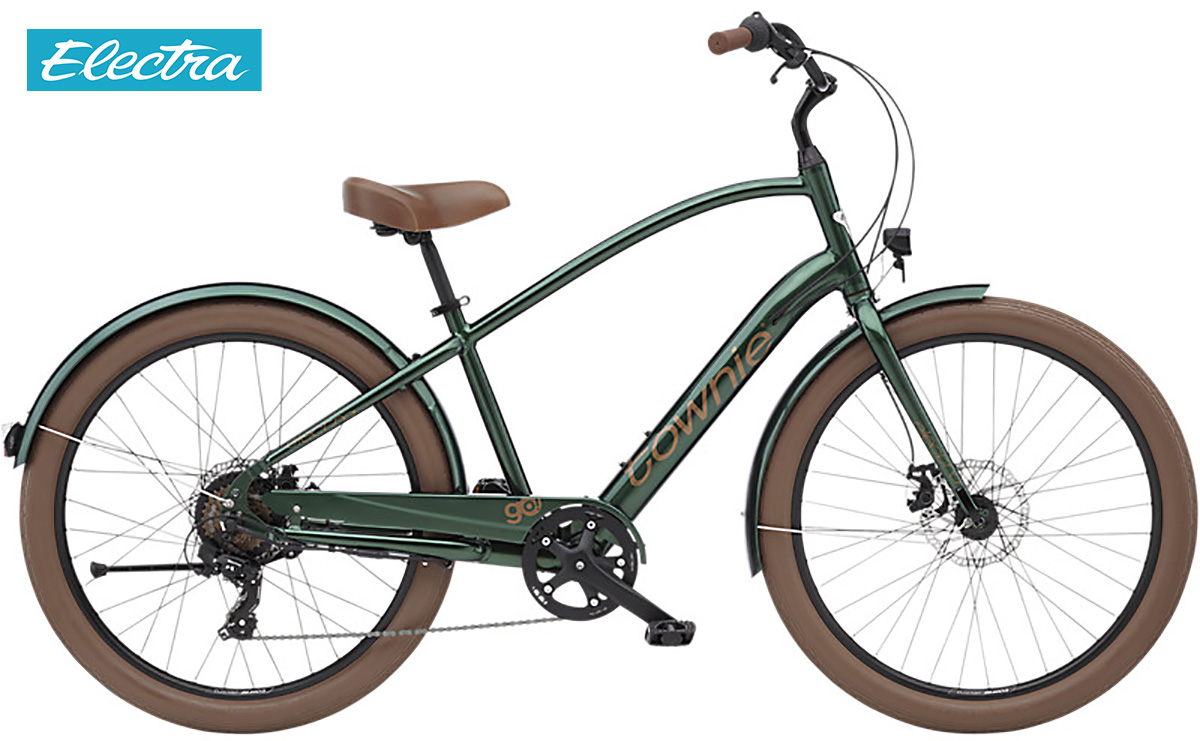 La nuova bici elettrica Electra Townie Go! 7D EQ in colorazione evergreen metallic