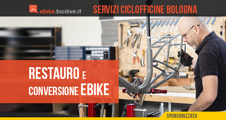 Il negozio Ciclofficine srl di Bologna offre servizi di restauro bici e conversione in ebike