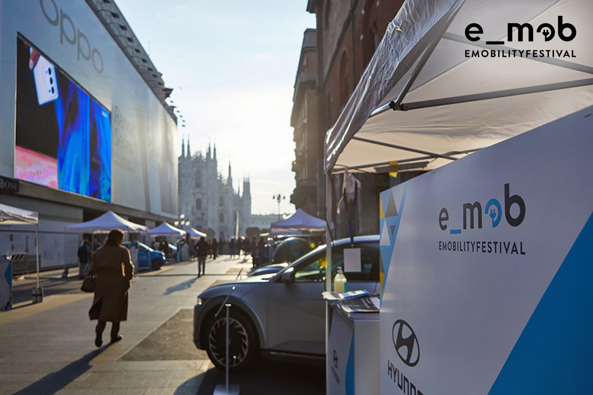 La location dell'E-Mob 2022, vicino al Duomo di Milano