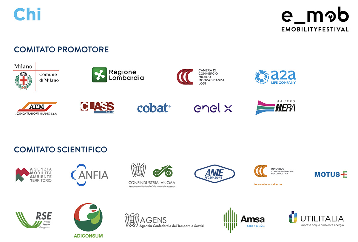 L'elenco dei partner e degli sponsor del festival E-Mob Milano 2022