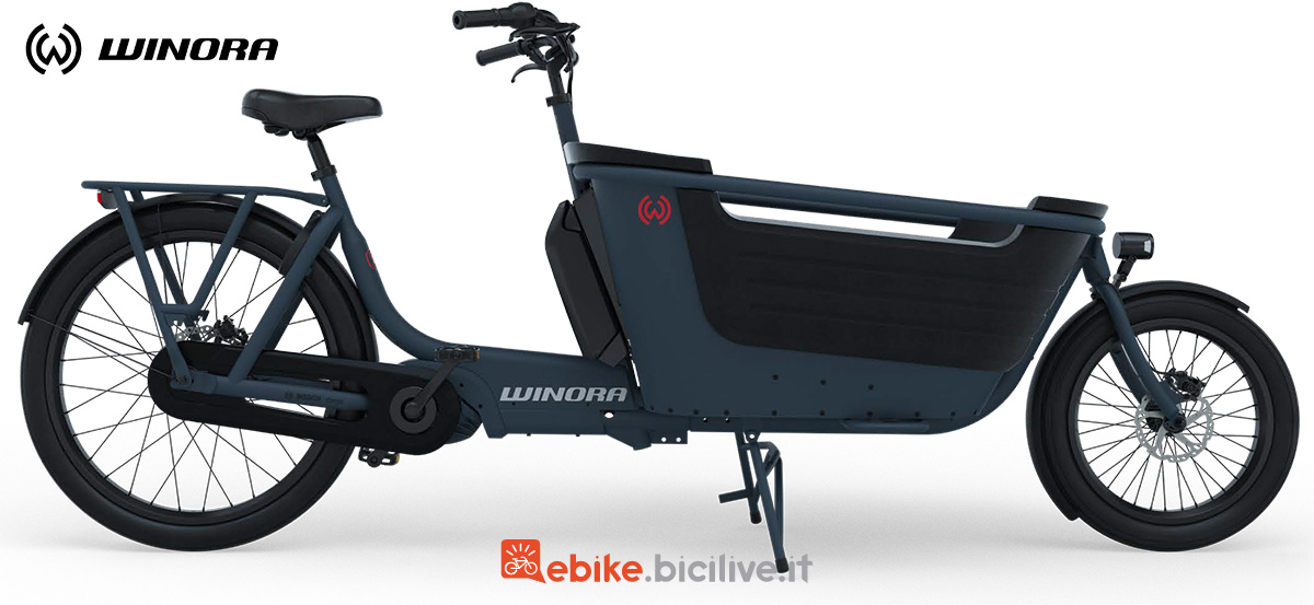 La nuova bici elettrica cargo Winora F.U.B.2W 2022