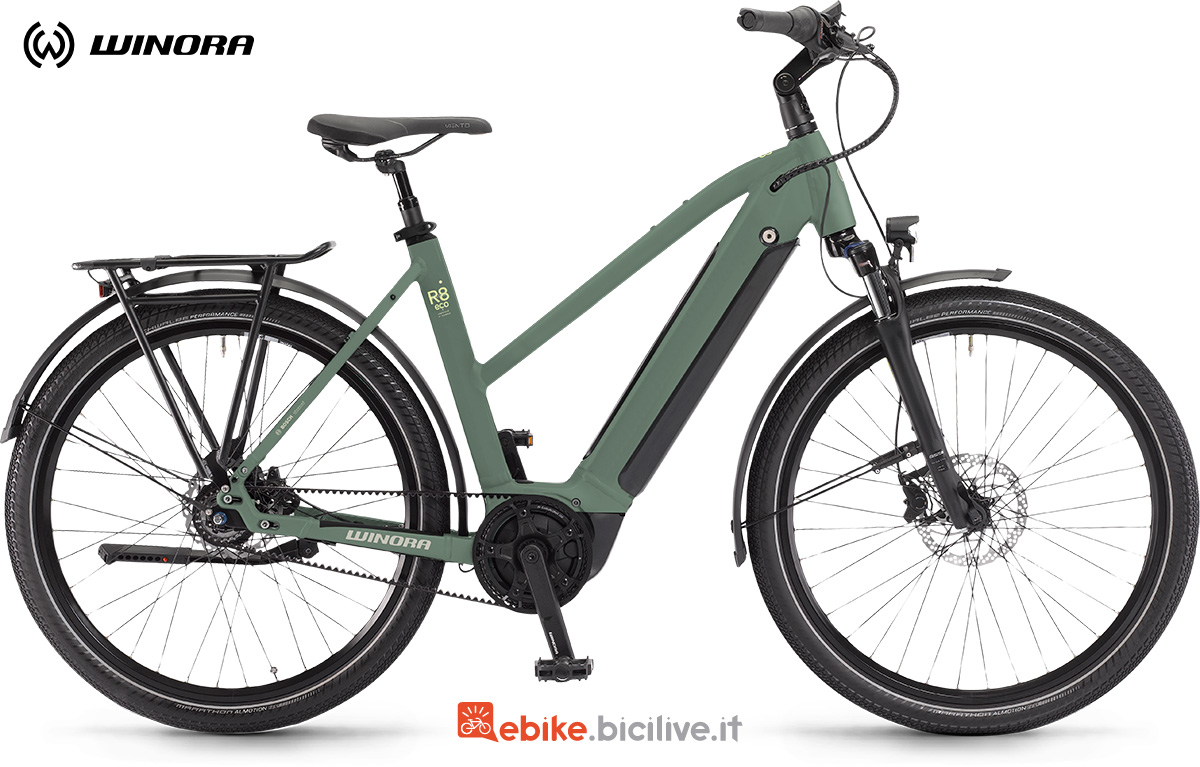 La nuova bici elettrica da trekking Winora Sinus R8 Eco Damen 2022