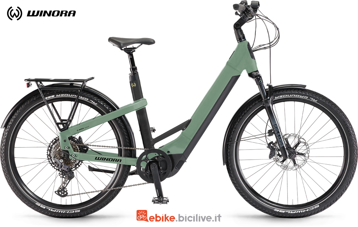 La nuova bicicletta elettrica urbana Winora Yakun 12 Wave 2022