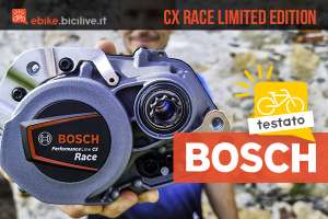 Foto di Claudio Riotti durante il test del motore Bosch Performance Cx Race