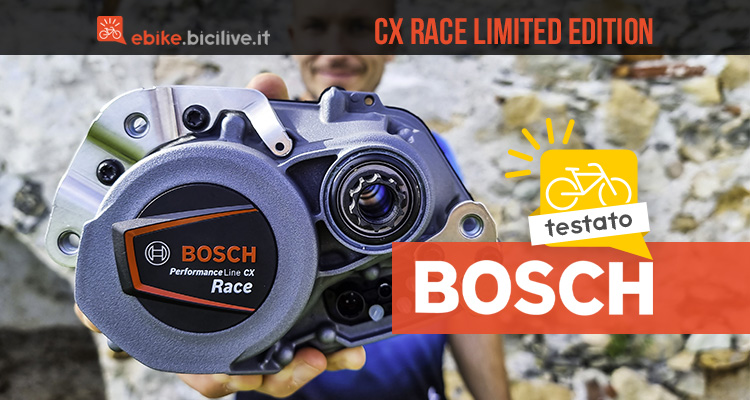 Foto di Claudio Riotti durante il test del motore Bosch Performance Cx Race