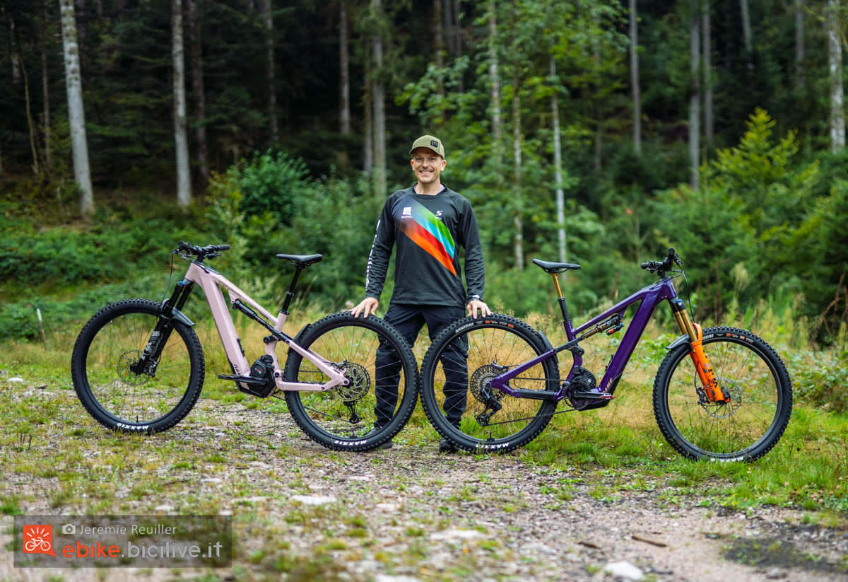 Foto di Claudio Riotti durante il test delle e-mtb Moustache Game 160 e 150 2025