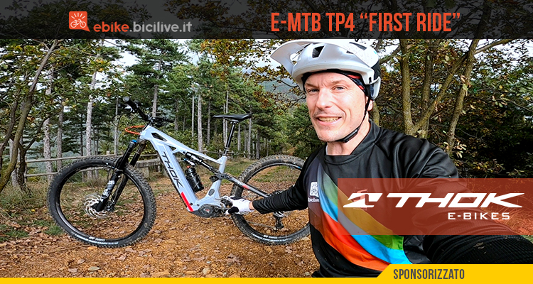 Foto di Claudio Riotti durante il test della eMTB Thok Tp4.