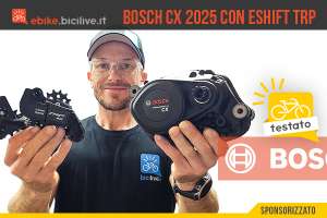 Foto di Claudio Riotti durante il test del motore Bosch CX 2025