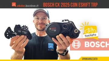 Foto di Claudio Riotti durante il test del motore Bosch CX 2025