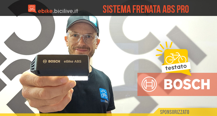 Foto di Claudio Riotti durante il test del sistema di frenata intelligente Bosch ABS PRO