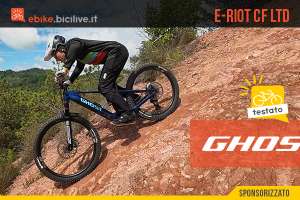 Foto di Claudio Riotti durante il test della e-MTB GHOST E-RIOT CF LTD 2025.