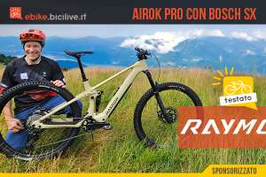 Foto di Claudio Riotti durante il test della eMTB Raymon AIROK PRO sul monte Mottarone in Piemonte