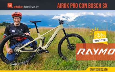 Foto di Claudio Riotti durante il test della eMTB Raymon AIROK PRO sul monte Mottarone in Piemonte