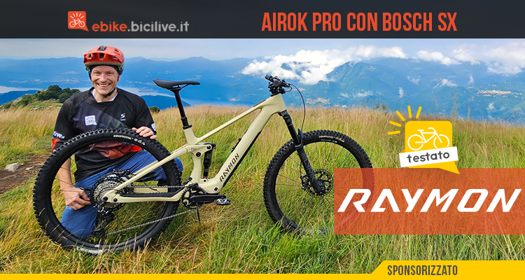 Foto di Claudio Riotti durante il test della eMTB Raymon AIROK PRO sul monte Mottarone in Piemonte