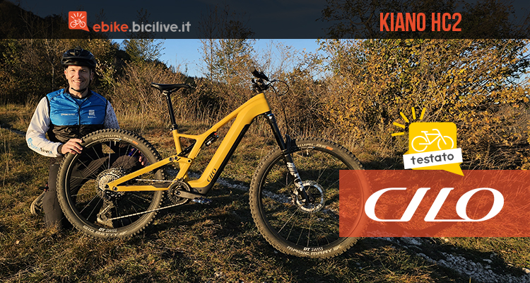Foto di Claudio Riotti durante il test della eMTB CILO Kiano HC2.