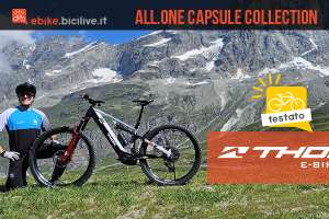 Foto di Claudio Riotti durante il test della eMTB THOK All.ONE a Cervinia (AO).