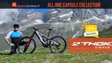 Foto di Claudio Riotti durante il test della eMTB THOK All.ONE a Cervinia (AO).