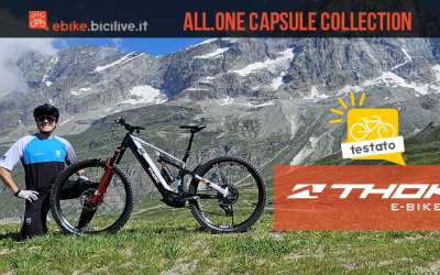 Foto di Claudio Riotti durante il test della eMTB THOK All.ONE a Cervinia (AO).