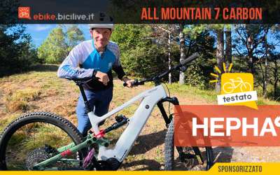 Foto di Claudio Riotti durante il test della e-MTB HEPHA All Mountain 7 Carbon.