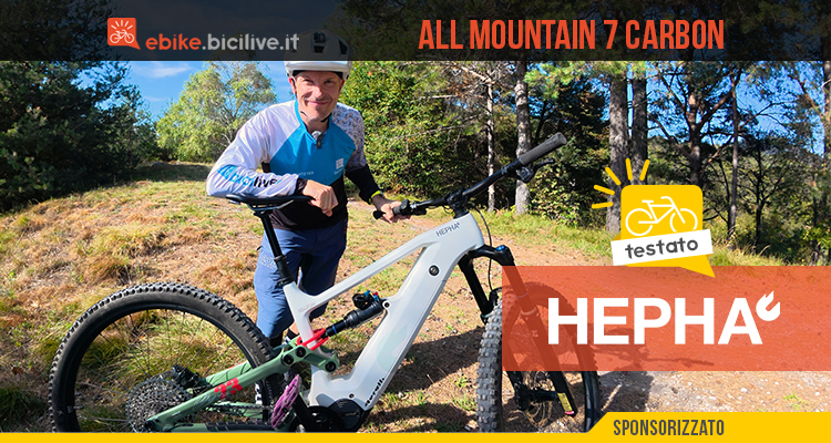 Foto di Claudio Riotti durante il test della e-MTB HEPHA All Mountain 7 Carbon.